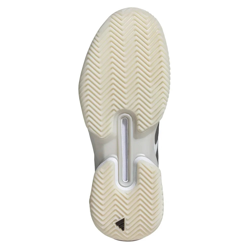 Women`s adizero Ubersonic 5 Clay Tennis Shoes Footwear White and Silver Metallic Footwear Adidas