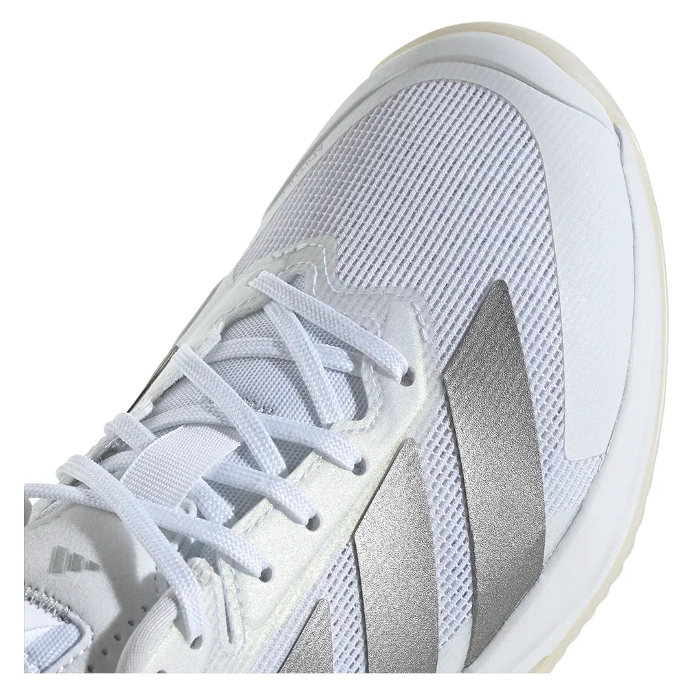 Women`s adizero Ubersonic 5 Clay Tennis Shoes Footwear White and Silver Metallic Footwear Adidas