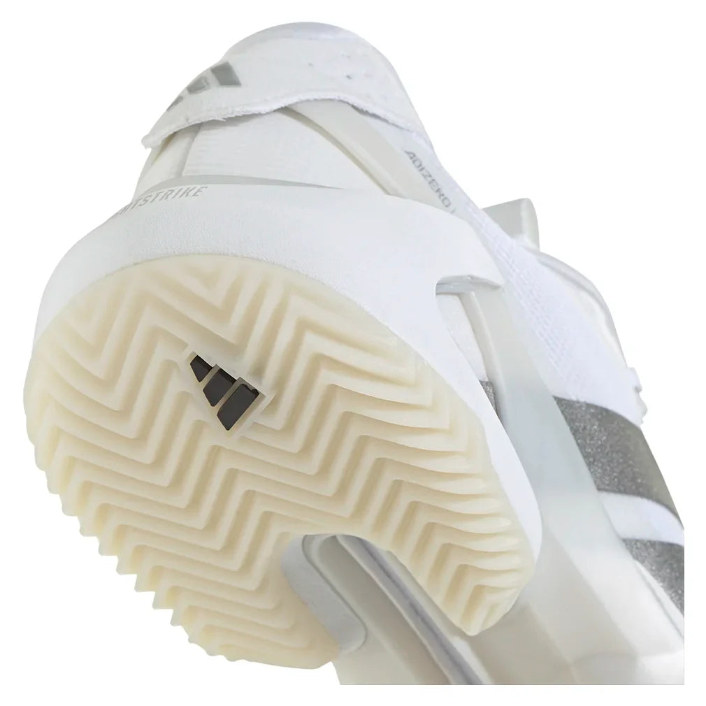 Women`s adizero Ubersonic 5 Clay Tennis Shoes Footwear White and Silver Metallic Footwear Adidas