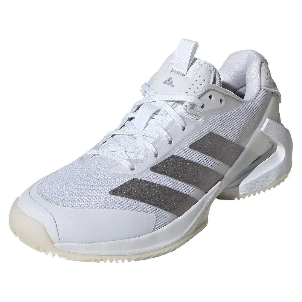 Women`s adizero Ubersonic 5 Clay Tennis Shoes Footwear White and Silver Metallic Footwear Adidas