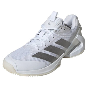 Women`s adizero Ubersonic 5 Clay Tennis Shoes Footwear White and Silver Metallic Footwear Adidas