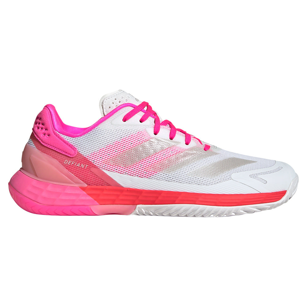 Women`s Defiant Speed 2 Tennis Shoes White and Lucid Pink Footwear Adidas