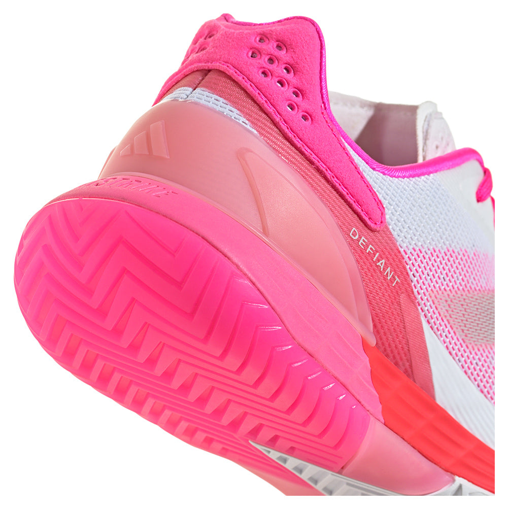 Women`s Defiant Speed 2 Tennis Shoes White and Lucid Pink Footwear Adidas