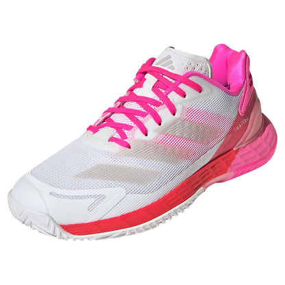 Women`s Defiant Speed 2 Tennis Shoes White and Lucid Pink Footwear Adidas