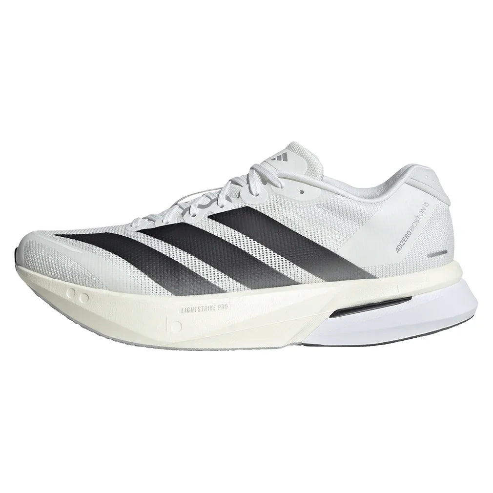 Men`s Adizero Boston 13 Running Shoes Footwear White and Core Black Footwear Adidas