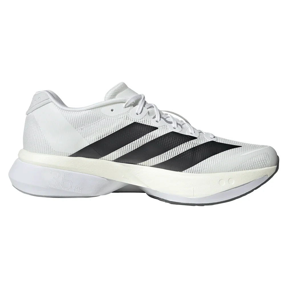 Men`s Adizero Boston 13 Running Shoes Footwear White and Core Black Footwear Adidas
