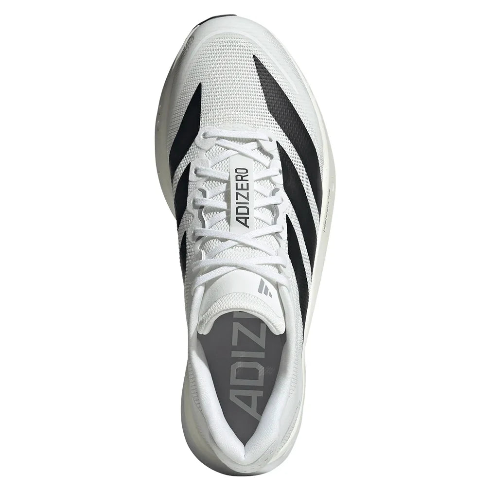 Men`s Adizero Boston 13 Running Shoes Footwear White and Core Black Footwear Adidas