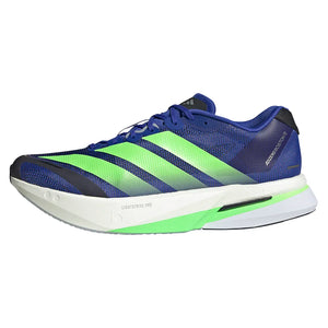 Men`s Adizero Boston 13 Running Shoes Lucid Blue and Lime Burst Footwear Adidas