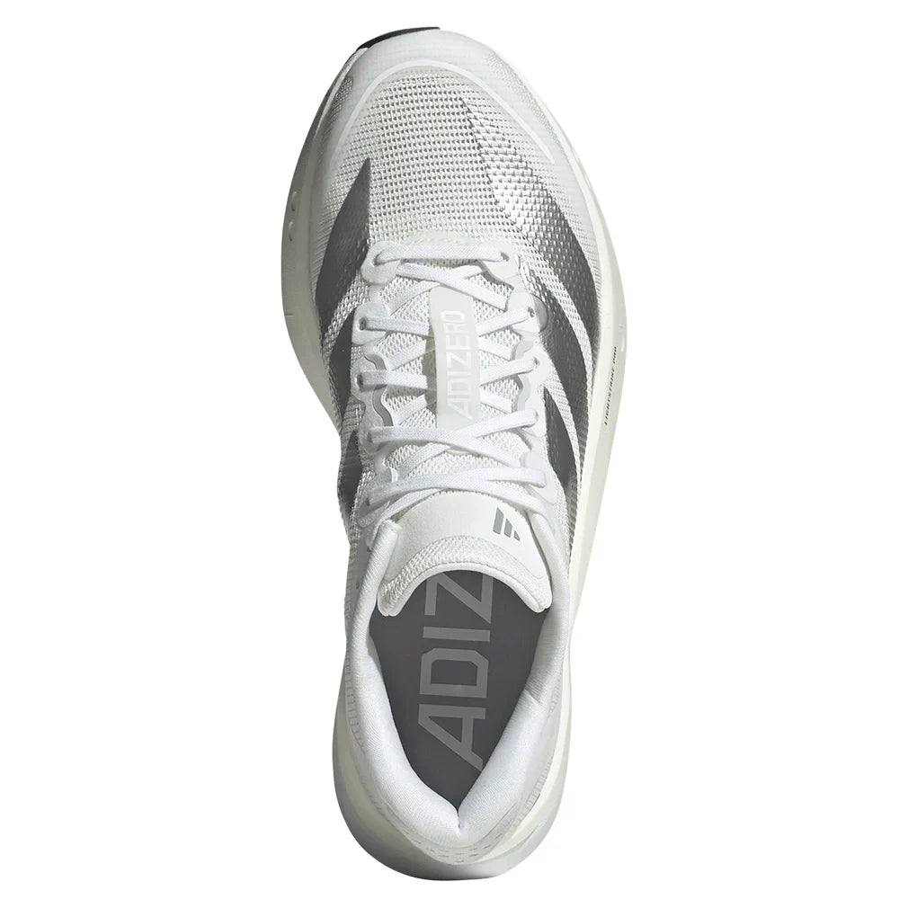 Women`s Adizero Boston 13 Running Shoes Footwear White and Matte Silver Footwear Adidas