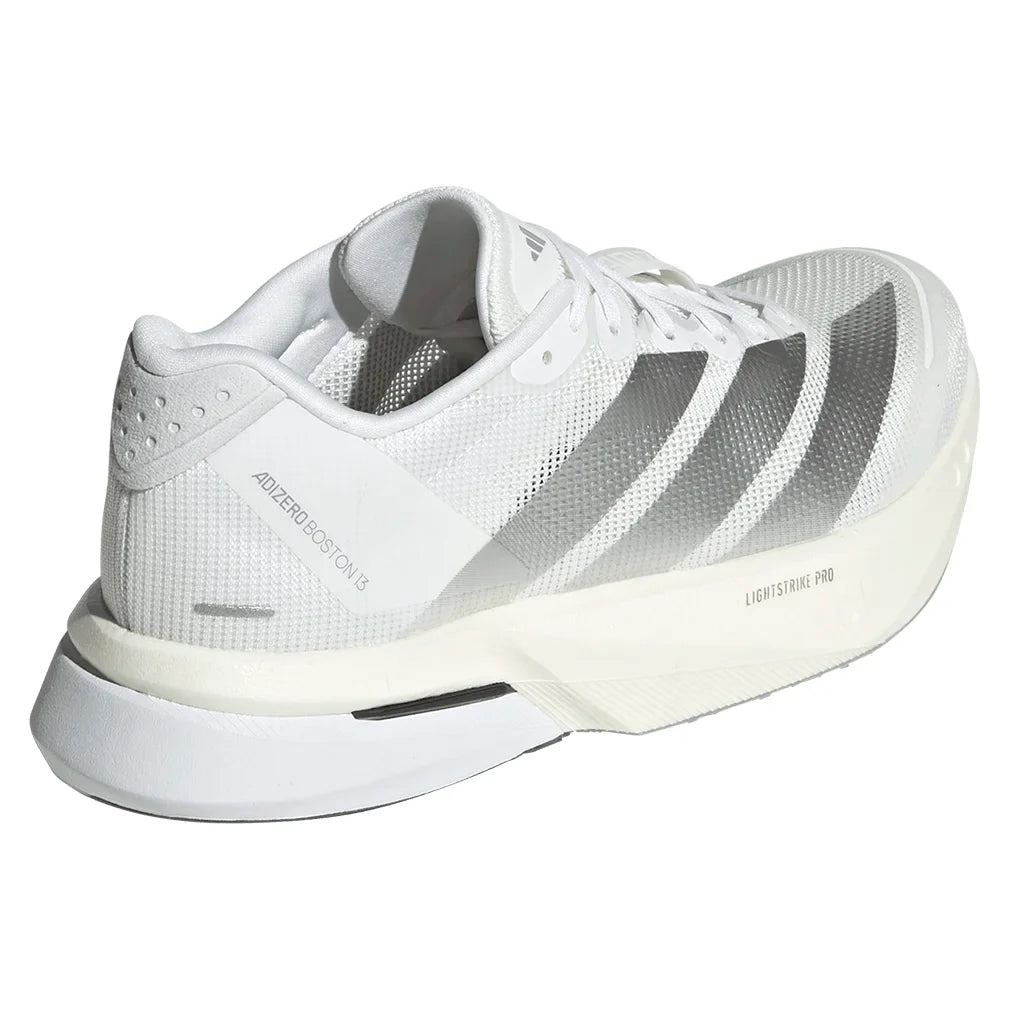 Women`s Adizero Boston 13 Running Shoes Footwear White and Matte Silver Footwear Adidas