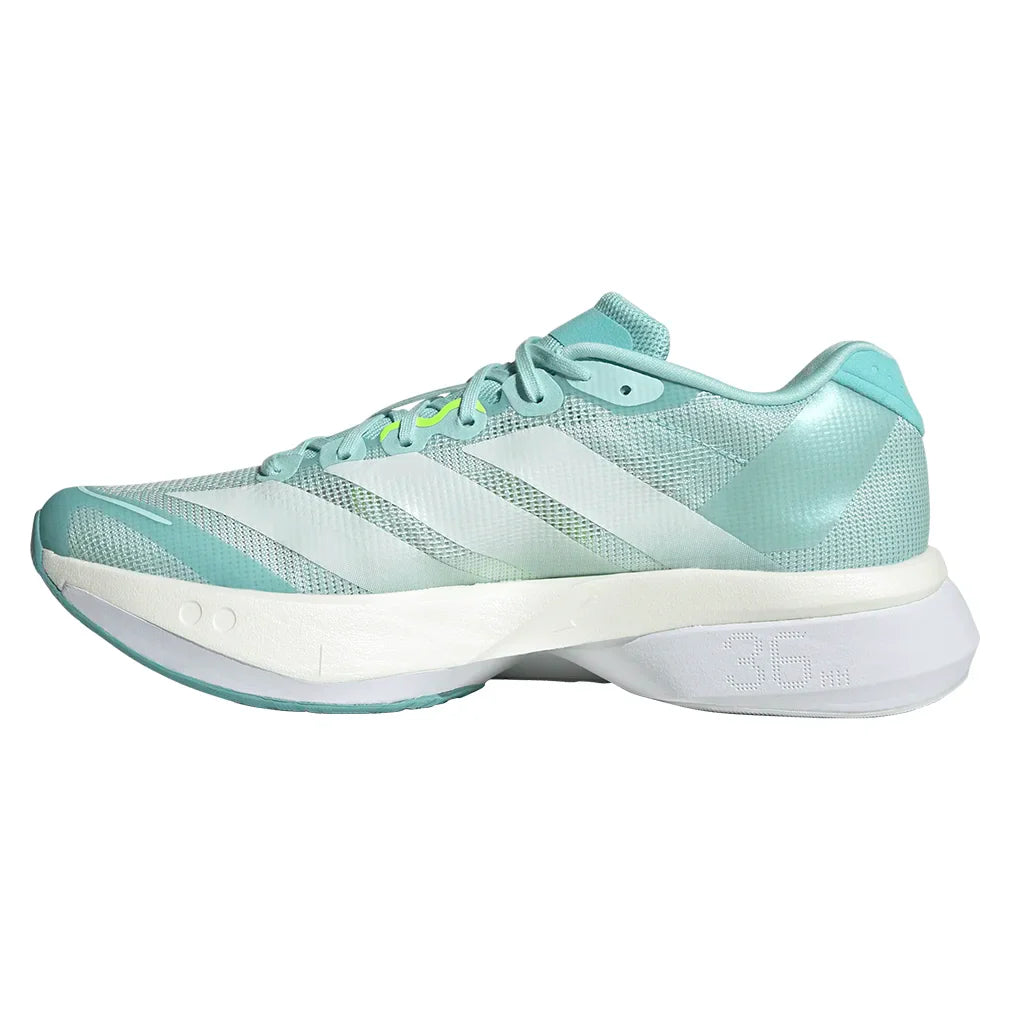 Women`s Adizero Boston 13 Running Shoes Semi Flash Aqua and Zero Metallic Footwear Adidas