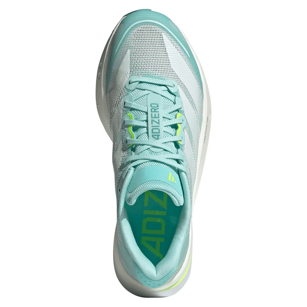 Women`s Adizero Boston 13 Running Shoes Semi Flash Aqua and Zero Metallic Footwear Adidas