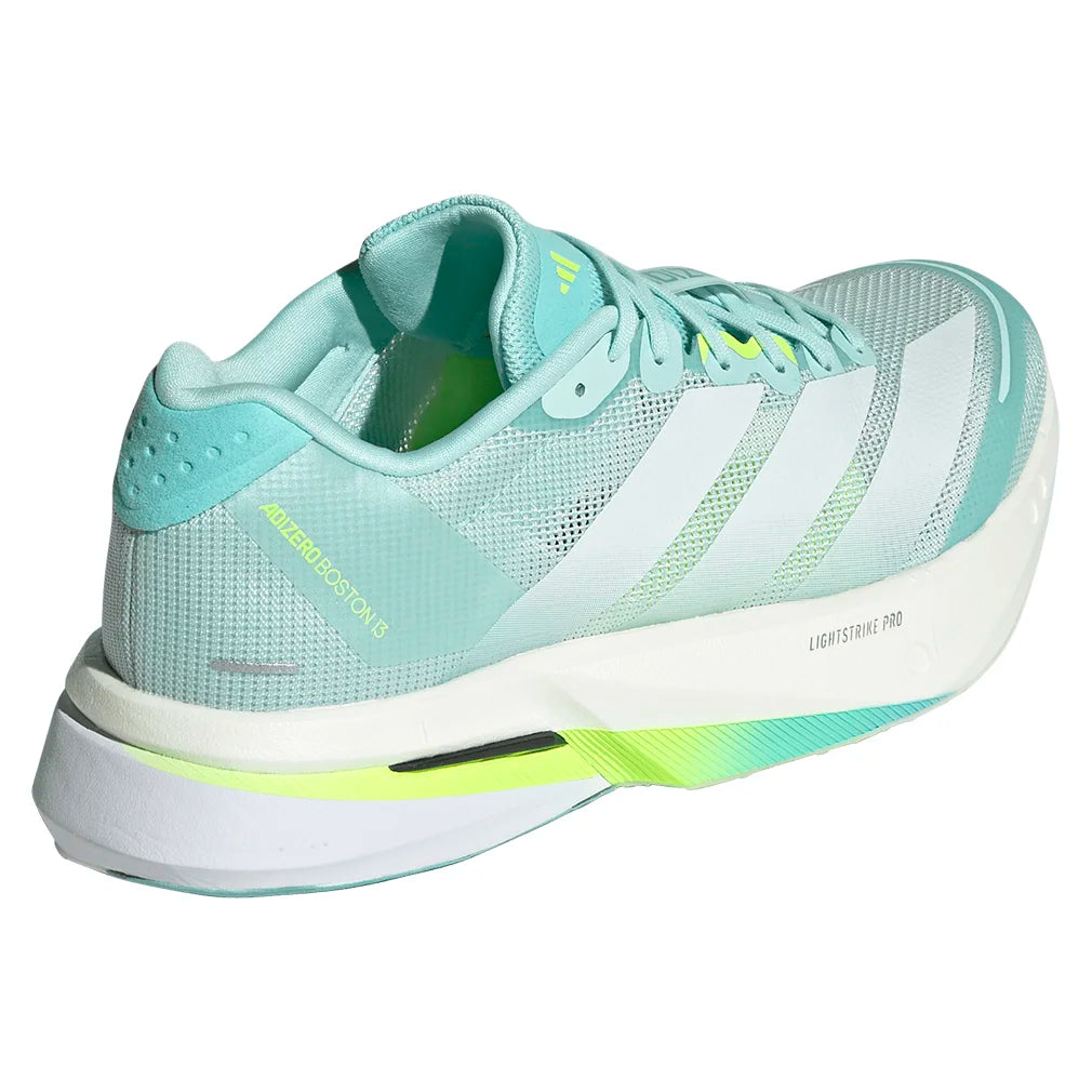 Women`s Adizero Boston 13 Running Shoes Semi Flash Aqua and Zero Metallic Footwear Adidas