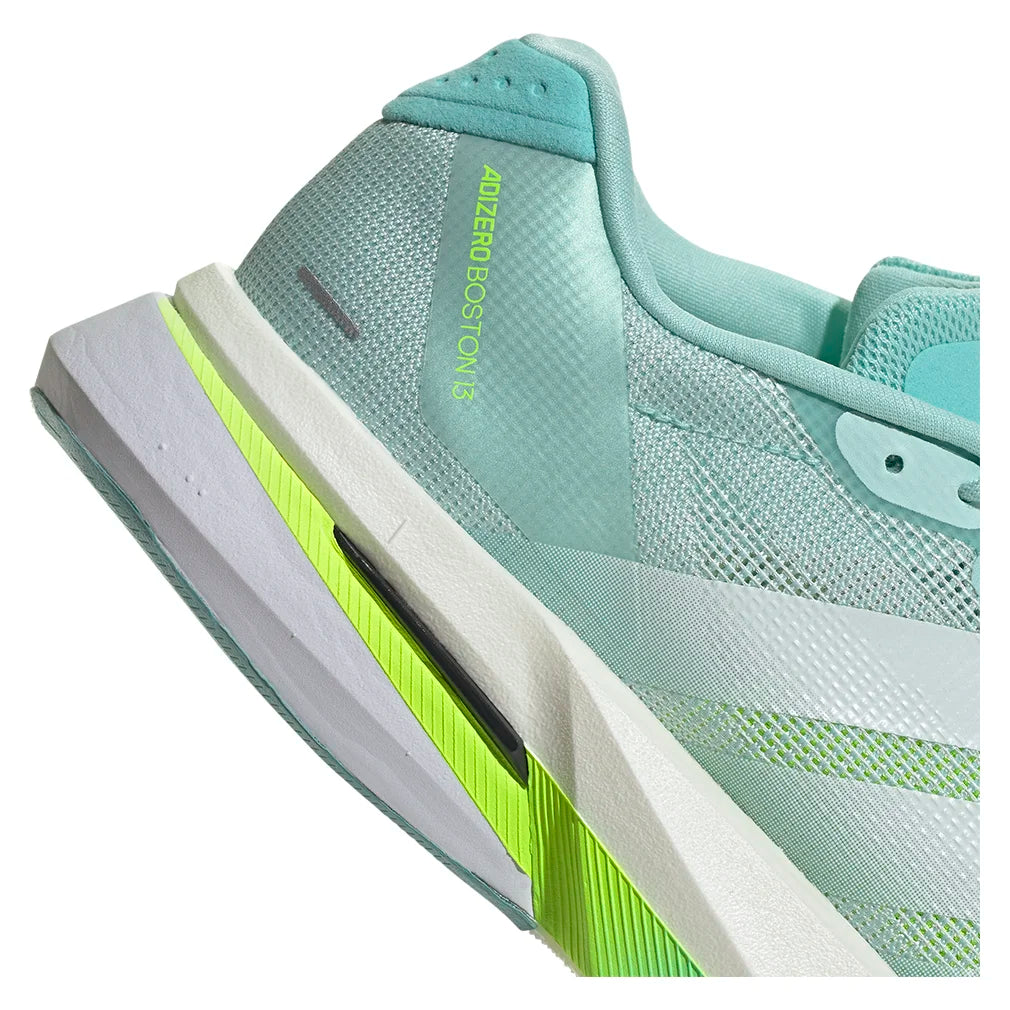Women`s Adizero Boston 13 Running Shoes Semi Flash Aqua and Zero Metallic Footwear Adidas