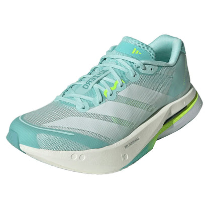 Women`s Adizero Boston 13 Running Shoes Semi Flash Aqua and Zero Metallic Footwear Adidas