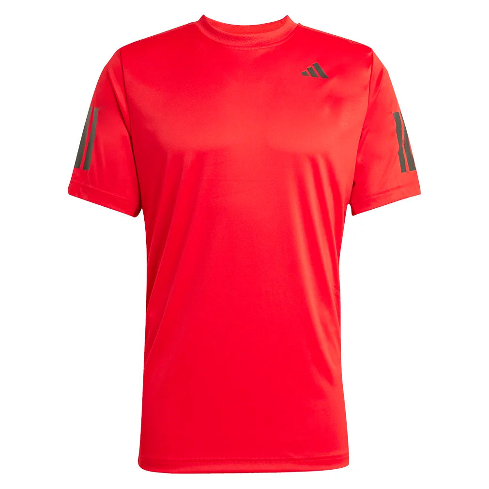 Men`s Club 3 Stripes Tennis Top Better Scarlet Apparel Adidas