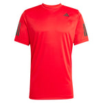 Men`s Club 3 Stripes Tennis Top Better Scarlet Apparel Adidas