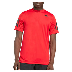 Men`s Club 3 Stripes Tennis Top Better Scarlet Apparel Adidas