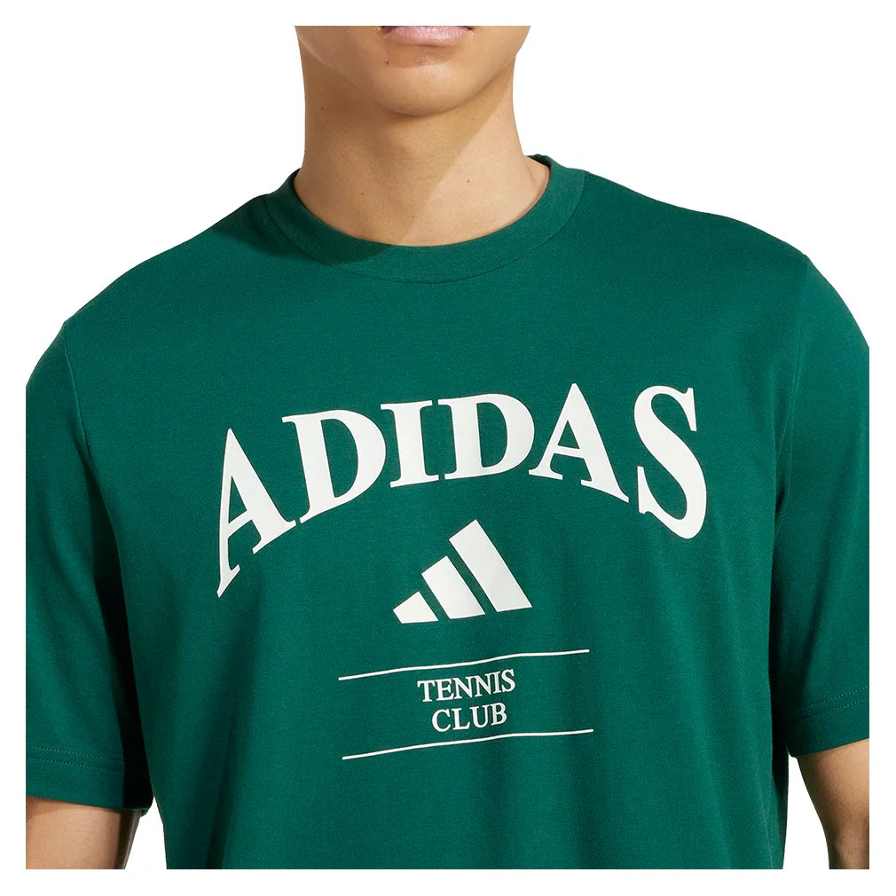 Men`s Heritage Graphic Tennis Top Collegiate Green Apparel Adidas