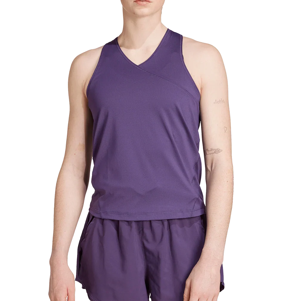Women`s Club V-Neck Tennis Tank Aurora Plum Apparel Adidas