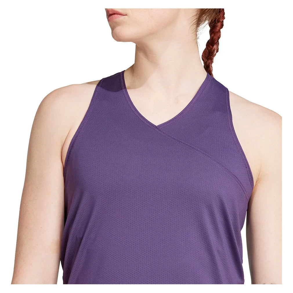 Women`s Club V-Neck Tennis Tank Aurora Plum Apparel Adidas