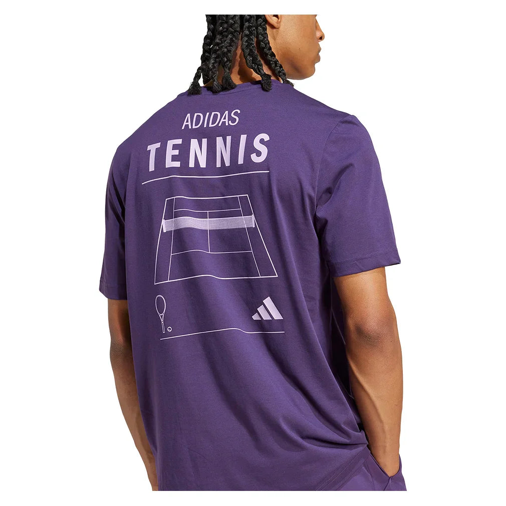 Men`s Category Graphic Tennis Tee Aurora Plum Apparel Adidas