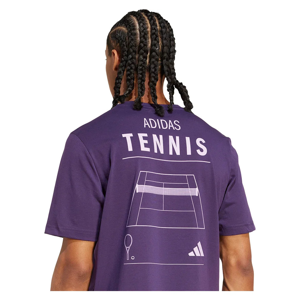 Men`s Category Graphic Tennis Tee Aurora Plum Apparel Adidas