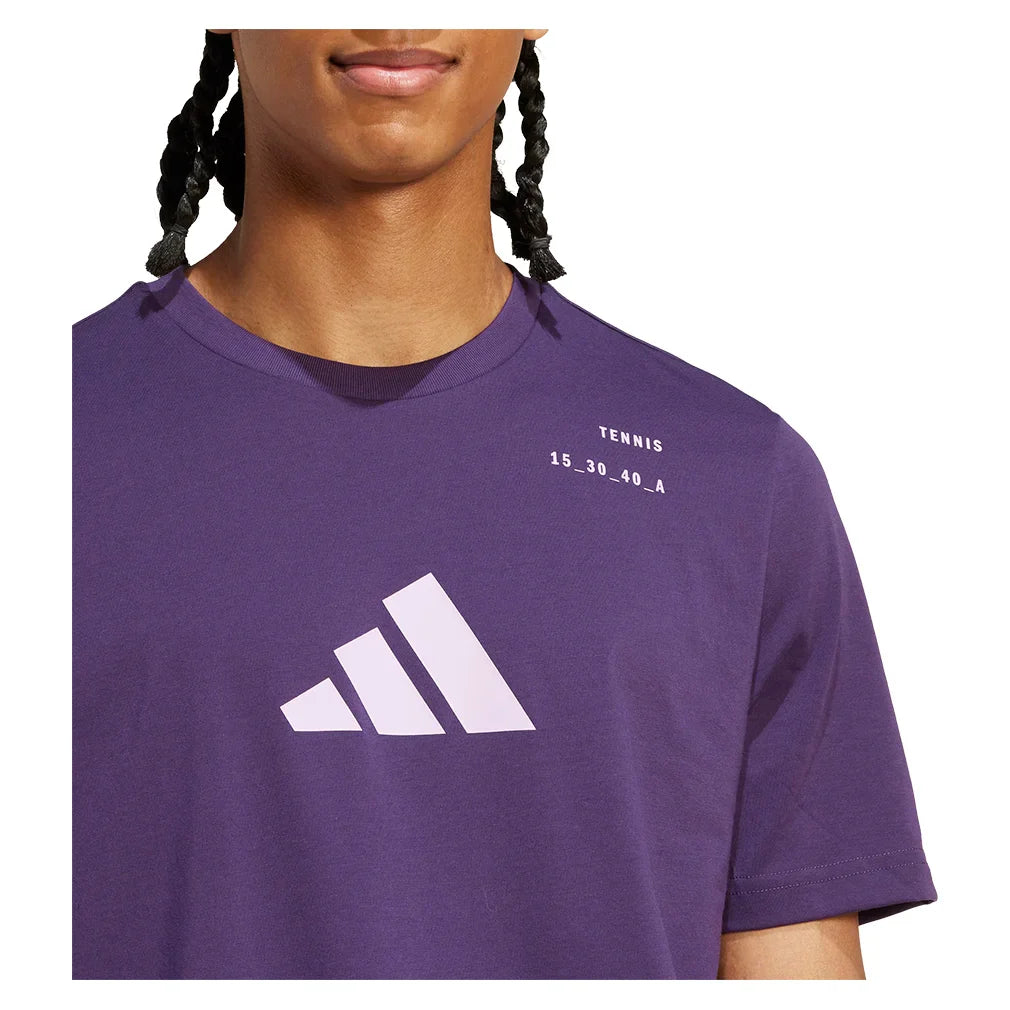 Men`s Category Graphic Tennis Tee Aurora Plum Apparel Adidas