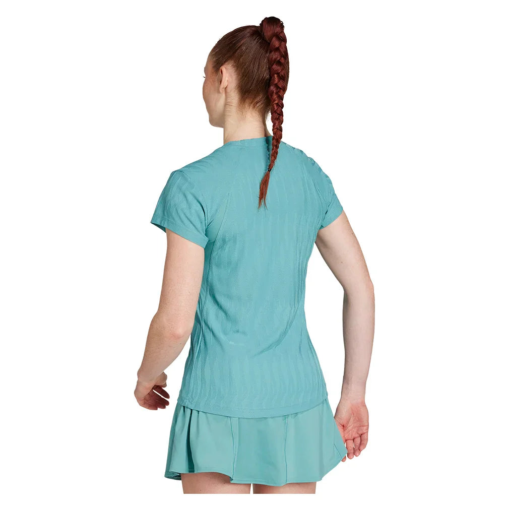 Women`s Freelift CLIMACOOL Tennis Top Powder Teal Apparel Adidas