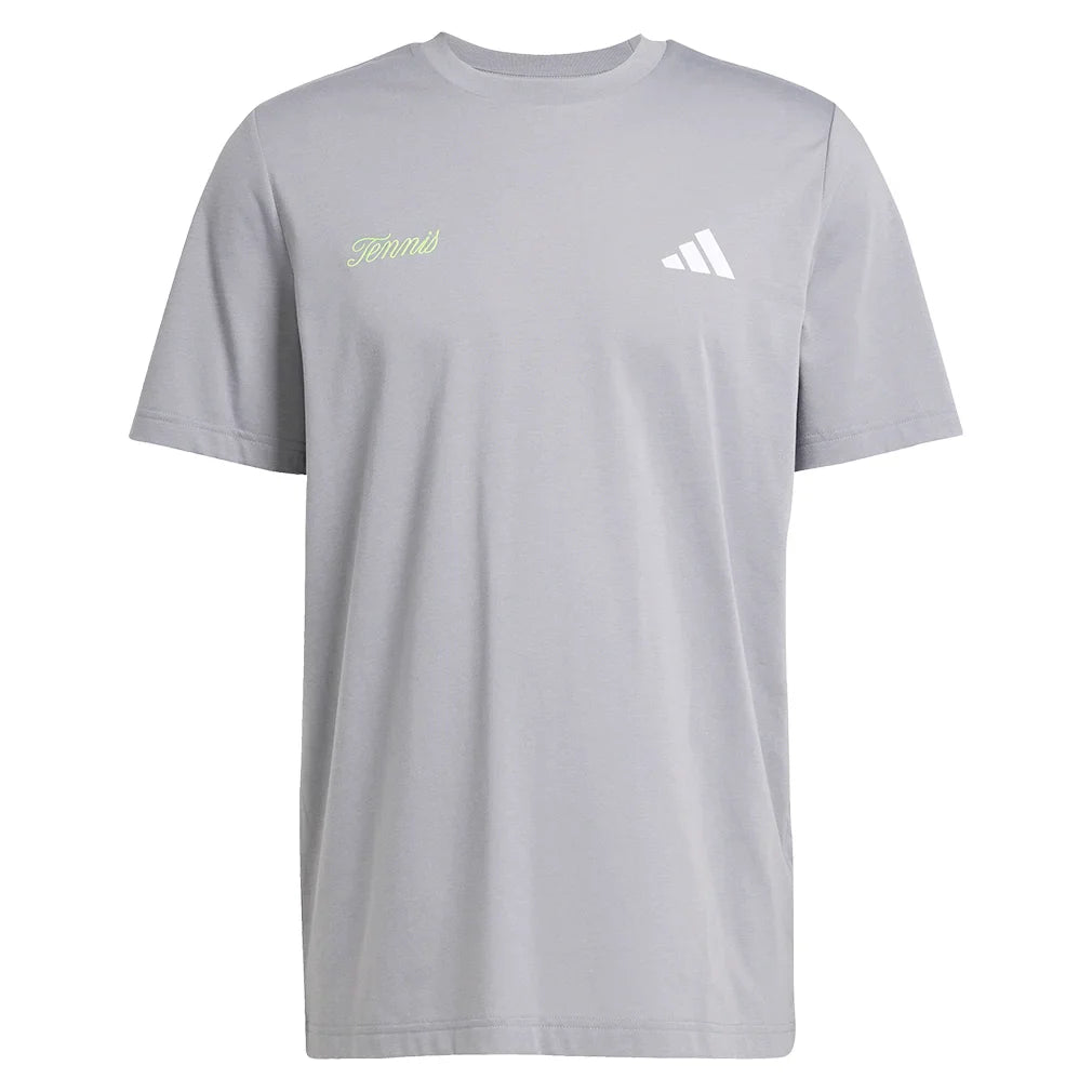Men`s US Graphic Tennis Tee Grey Three Apparel Adidas