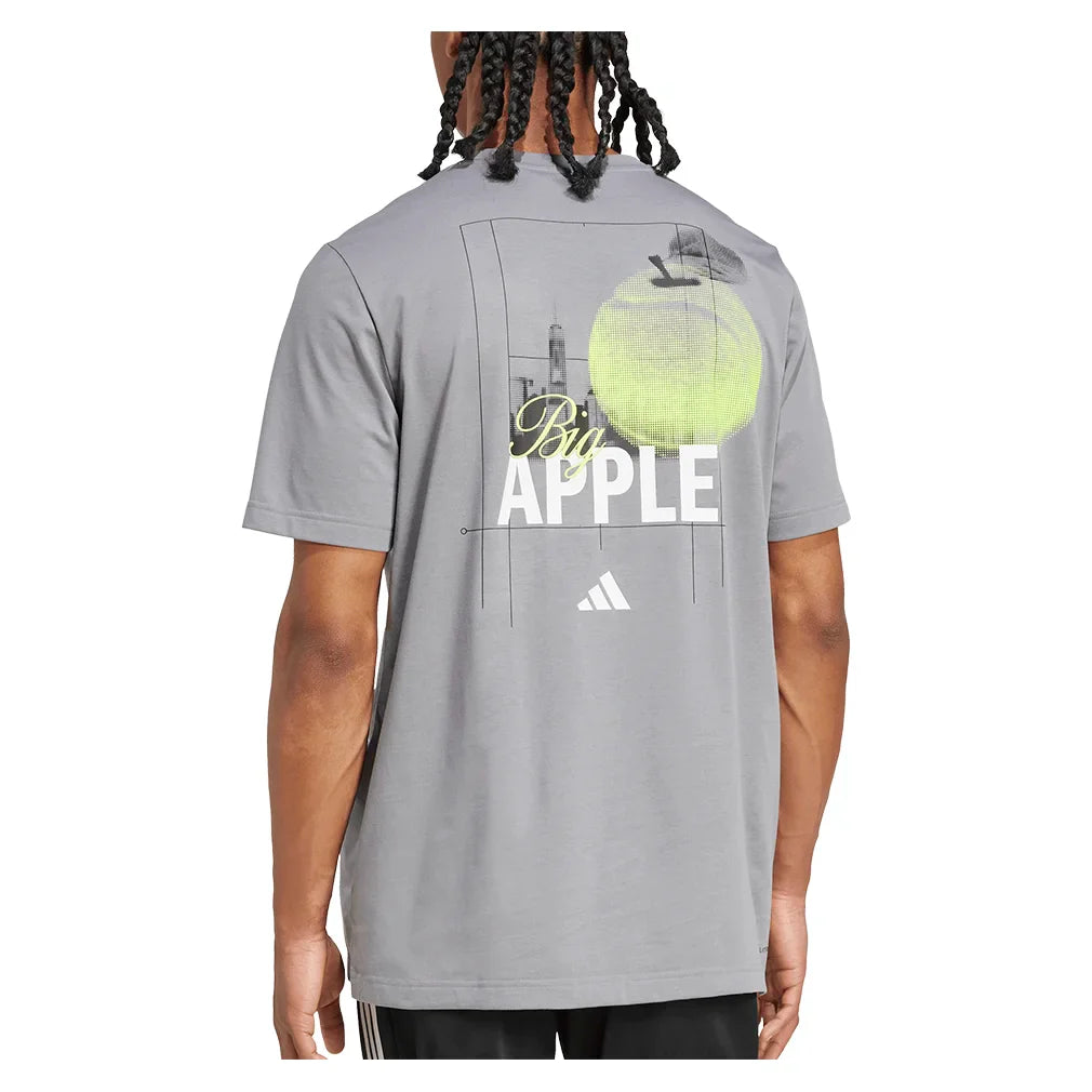 Men`s US Graphic Tennis Tee Grey Three Apparel Adidas