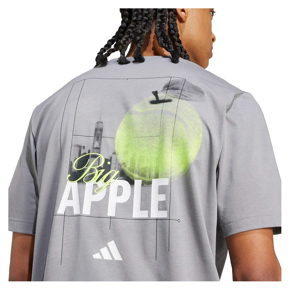 Men`s US Graphic Tennis Tee Grey Three Apparel Adidas