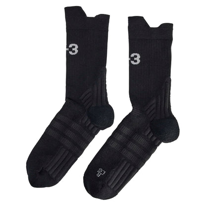Y-3 Tennis Crew Socks Black and Orbit Grey Socks Adidas