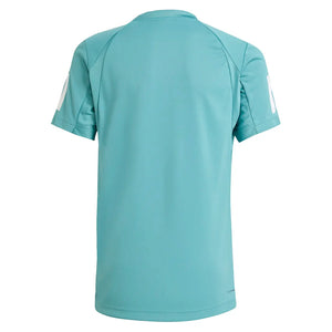 Boys` Club 3-Stripe Tennis Tee Powder Teal Apparel Adidas