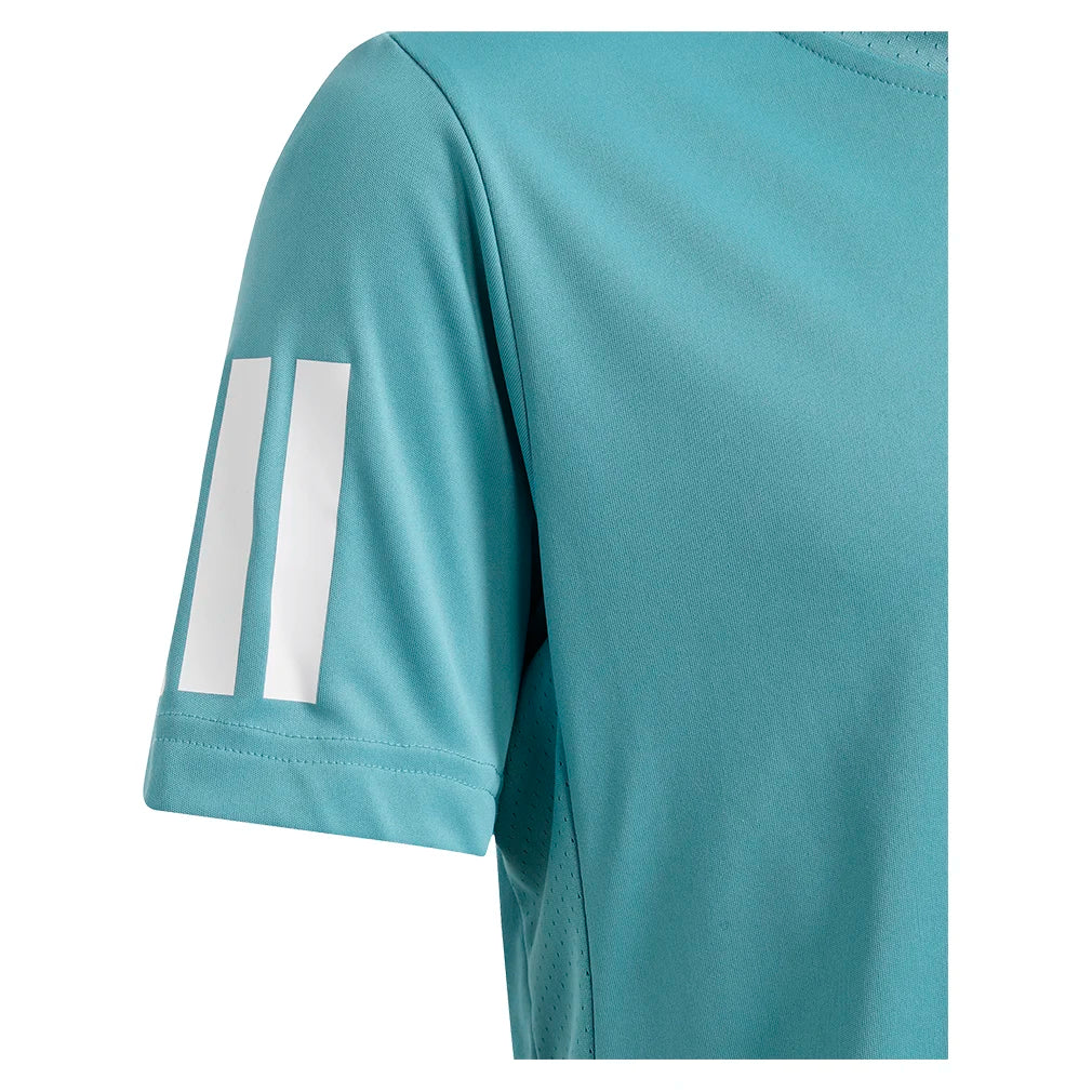Boys` Club 3-Stripe Tennis Tee Powder Teal Apparel Adidas