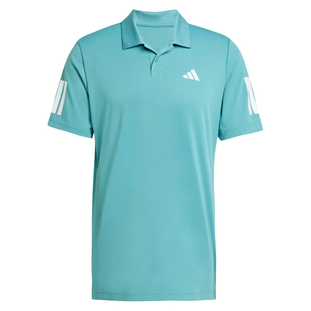 Men`s Club 3 Stripes Tennis Polo Powder Teal Apparel Adidas