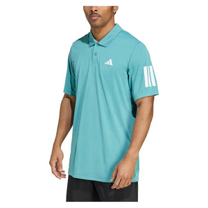 Men`s Club 3 Stripes Tennis Polo Powder Teal Apparel Adidas