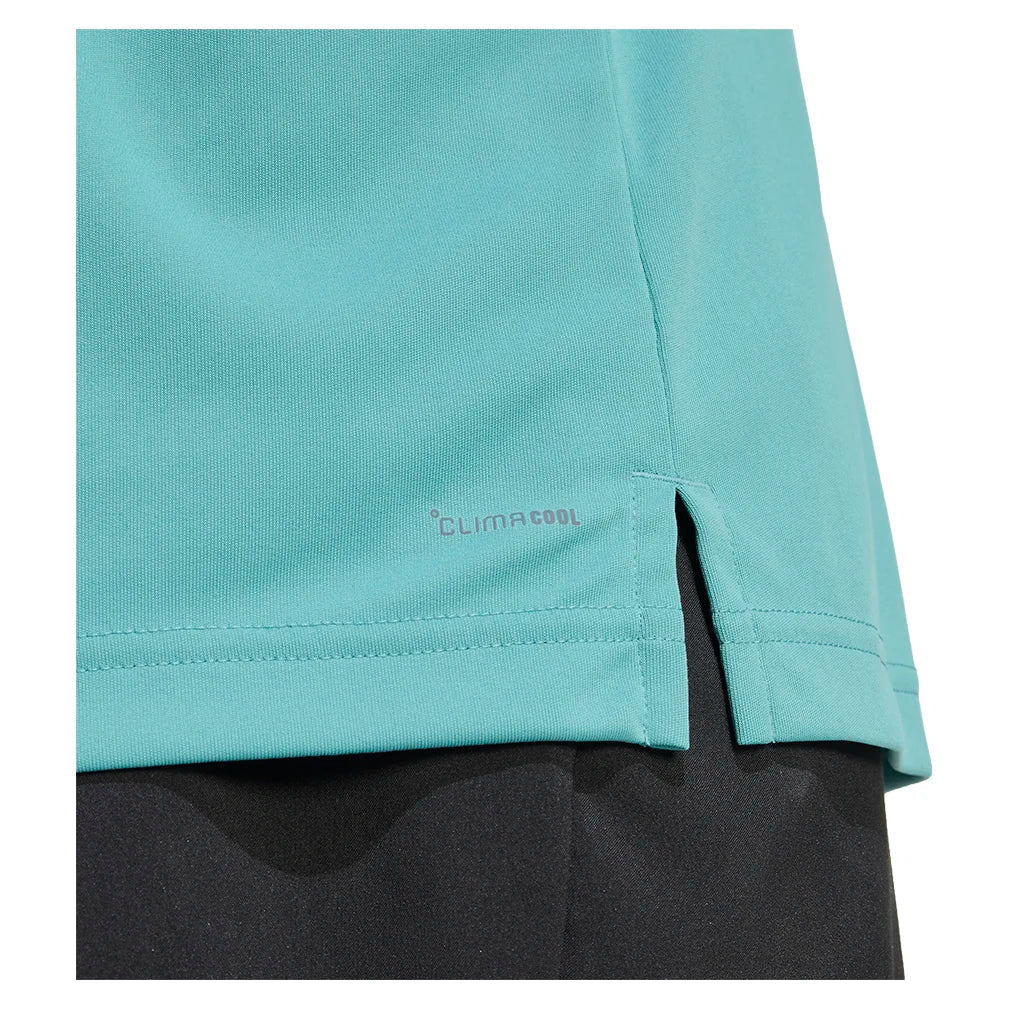 Men`s Club 3 Stripes Tennis Polo Powder Teal Apparel Adidas