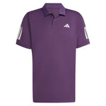 Men`s Club 3 Stripes Tennis Polo Aurora Plum Apparel Adidas