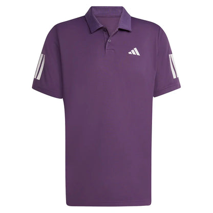 Men`s Club 3 Stripes Tennis Polo Aurora Plum Apparel Adidas