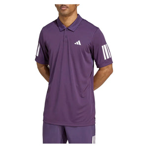 Men`s Club 3 Stripes Tennis Polo Aurora Plum Apparel Adidas