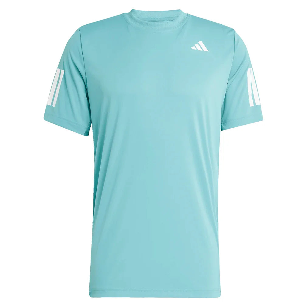 Men`s Club 3 Stripes Tennis Top Powder Teal Apparel Adidas