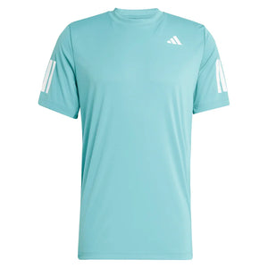 Men`s Club 3 Stripes Tennis Top Powder Teal Apparel Adidas