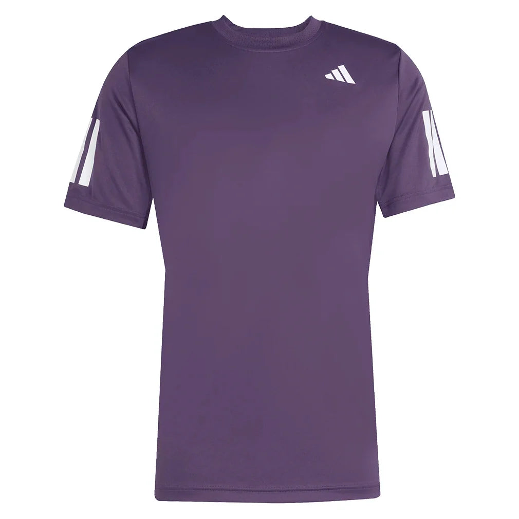 Men`s Club 3 Stripes Tennis Top Aurora Plum Apparel Adidas