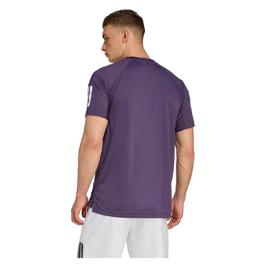 Men`s Club 3 Stripes Tennis Top Aurora Plum Apparel Adidas