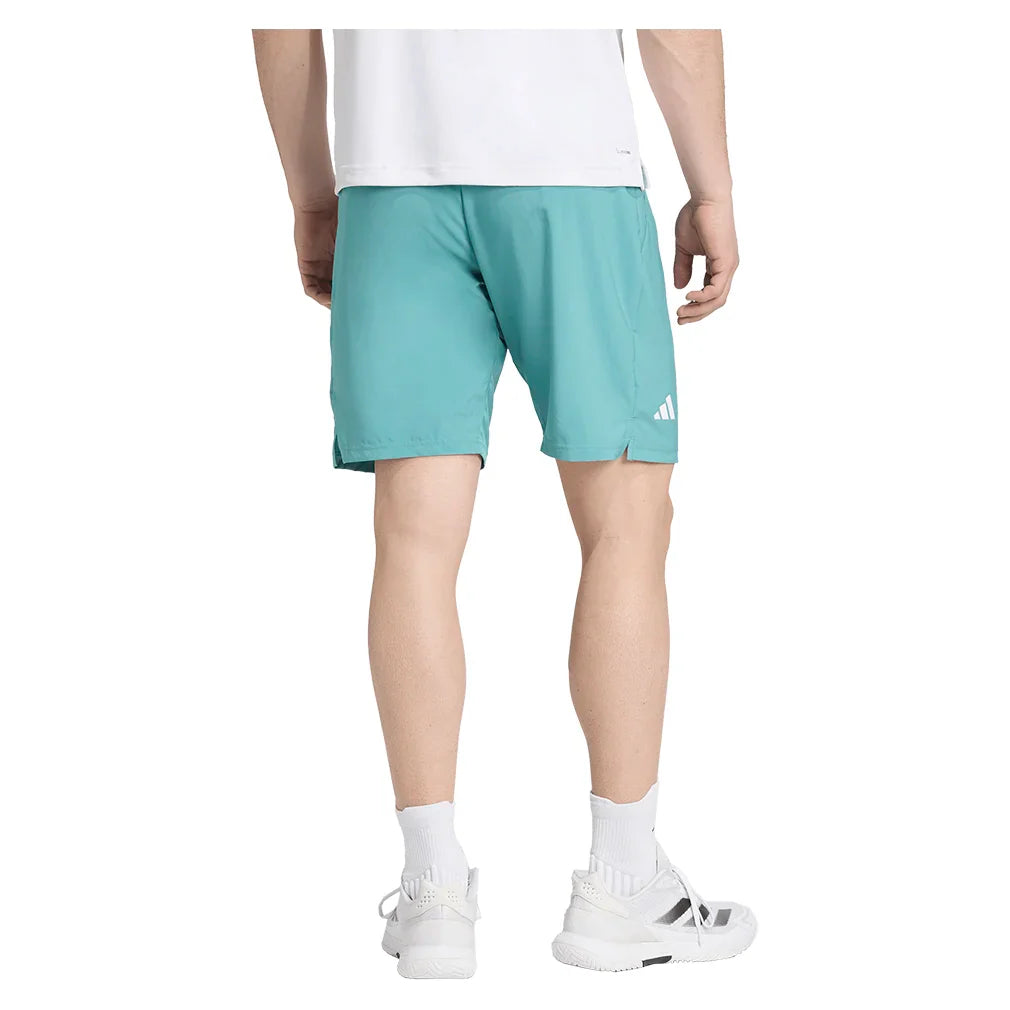 Men`s Club 3 Stripes 9 Inch Tennis Short Powder Teal Apparel Adidas