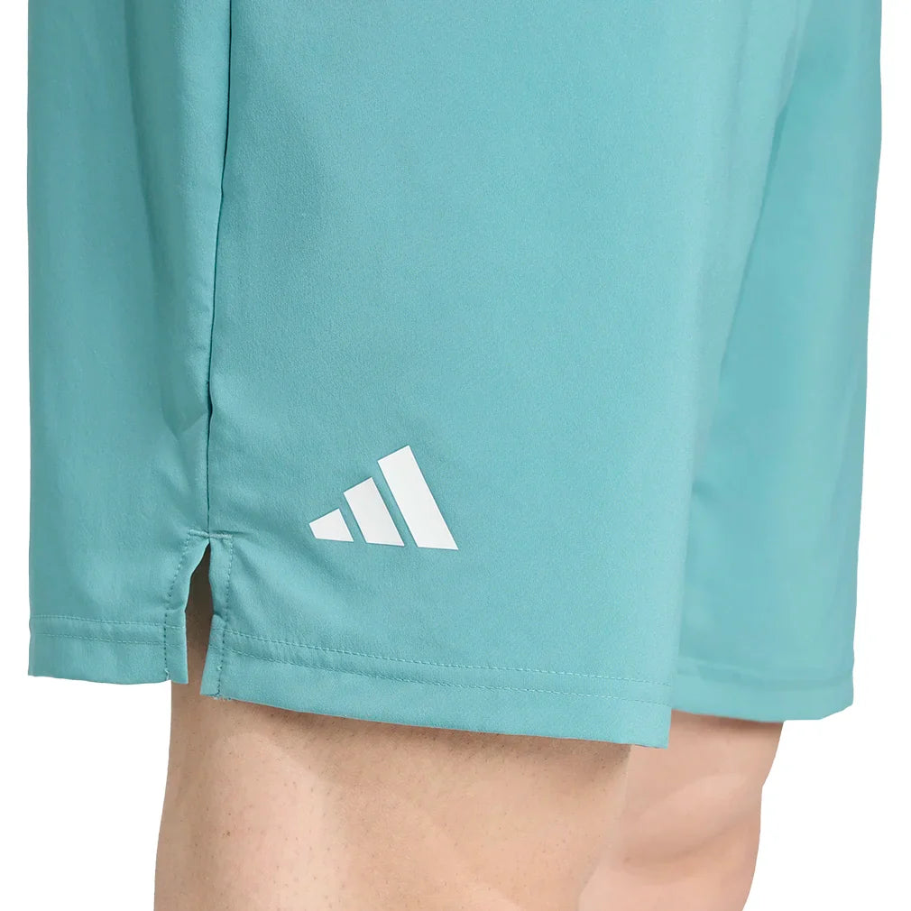 Men`s Club 3 Stripes 9 Inch Tennis Short Powder Teal Apparel Adidas