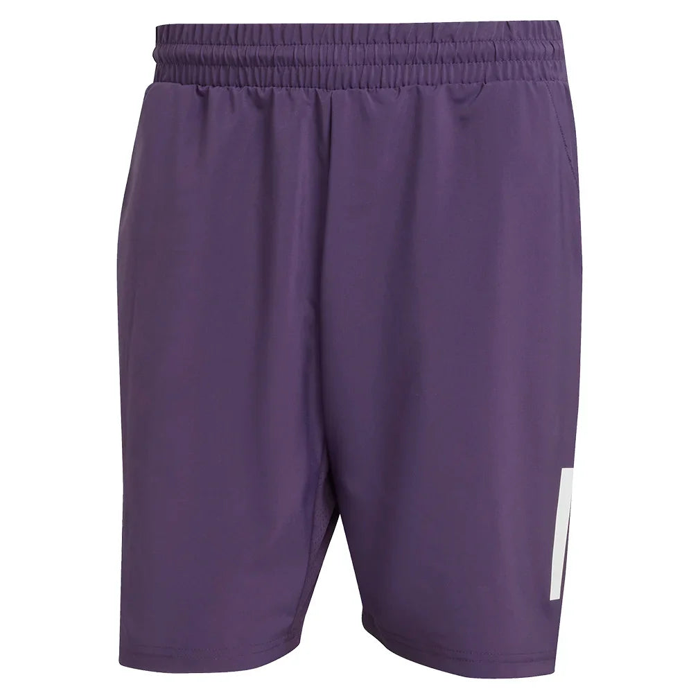 Men`s Club 3 Stripes 7 Inch Tennis Short Aurora Plum Apparel Adidas