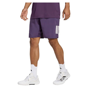 Men`s Club 3 Stripes 7 Inch Tennis Short Aurora Plum Apparel Adidas