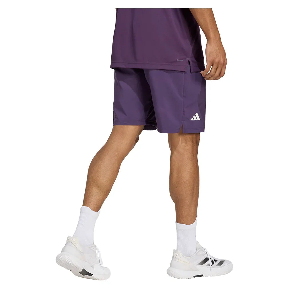 Men`s Club 3 Stripes 7 Inch Tennis Short Aurora Plum Apparel Adidas